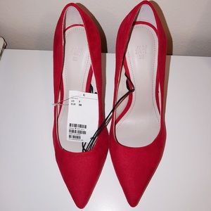 Red Suede Pumps